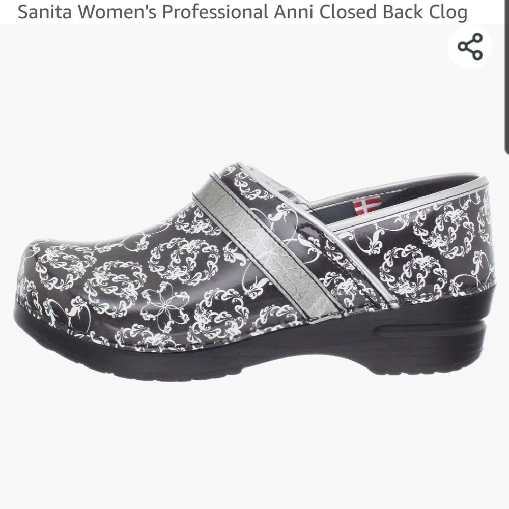 Sanita Danish Black & White Clogs - Picture 15 of 16